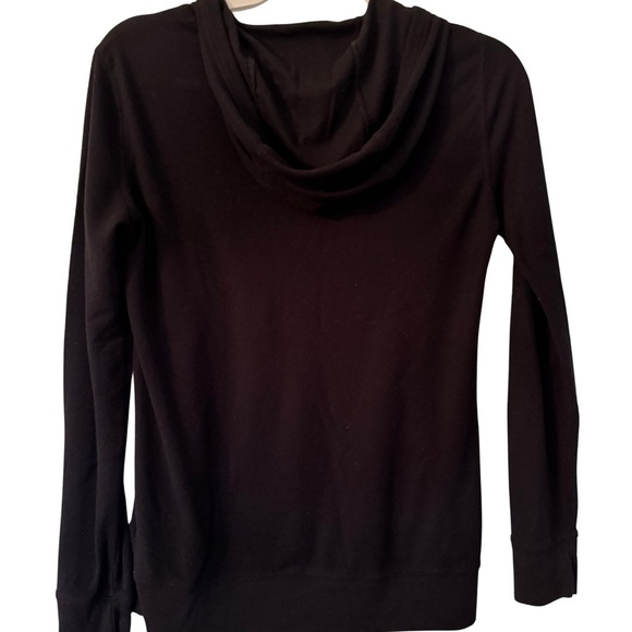 Michael Kors Women’s Black Long Sleeve Hoodie with Gold MK Logo Medium - Picture 3 of 5